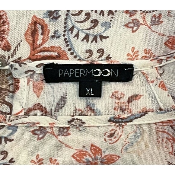 Women’s Bohemian "Papermoon" Paisley Blouse With Crochet Details Size XL - Picture 7 of 7